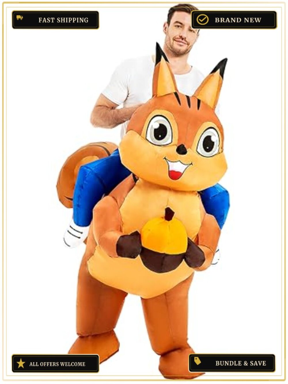 Inflatable Squirrel Costume Adult Ride On Blow Up Halloween Suit